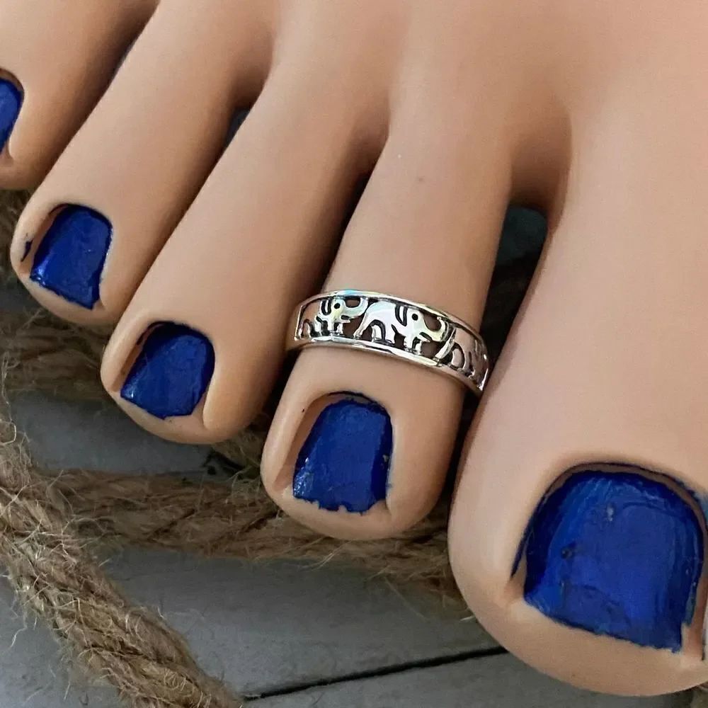 Sterling Silver Elephant Band Toe Ring Midi Ring
